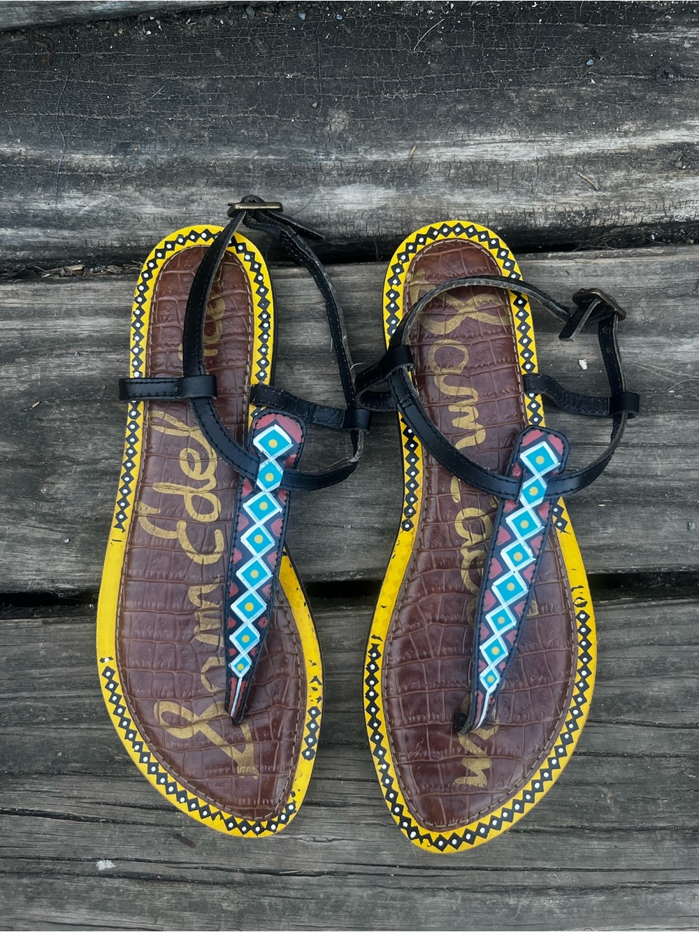 SAM EDELMAN GIGI SADDLE THONG SANDAL WOMENS 6.5
